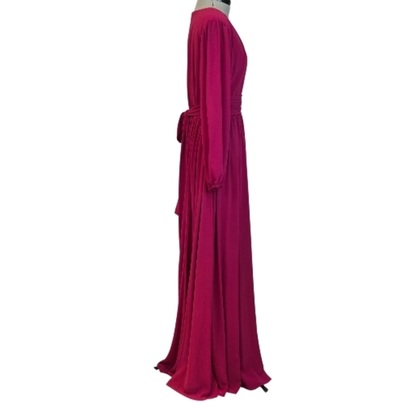 Mikael Aghal Fuchsia Long Sleeve Maxi Gown, Size 8, NWT - Picture 6 of 8